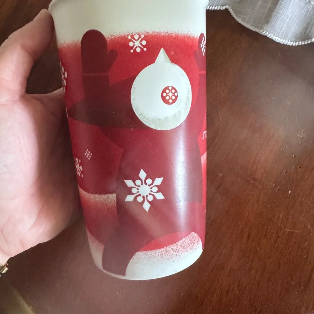 Vintage 2010 Starbucks Red and White Holiday Mug